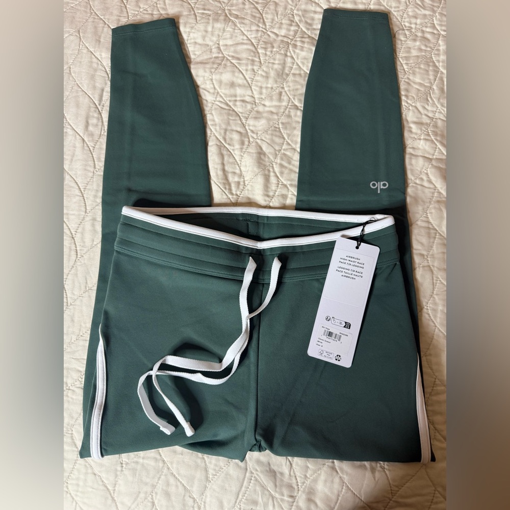 Alo Yoga Airbrush High-Waist 7/8 Race Legging Clover Green XS NWT - Picture 4 of 5